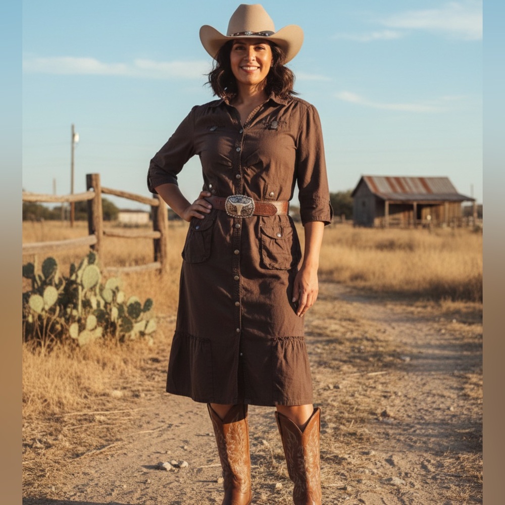 Valija Gitana Brown Shirt Dress